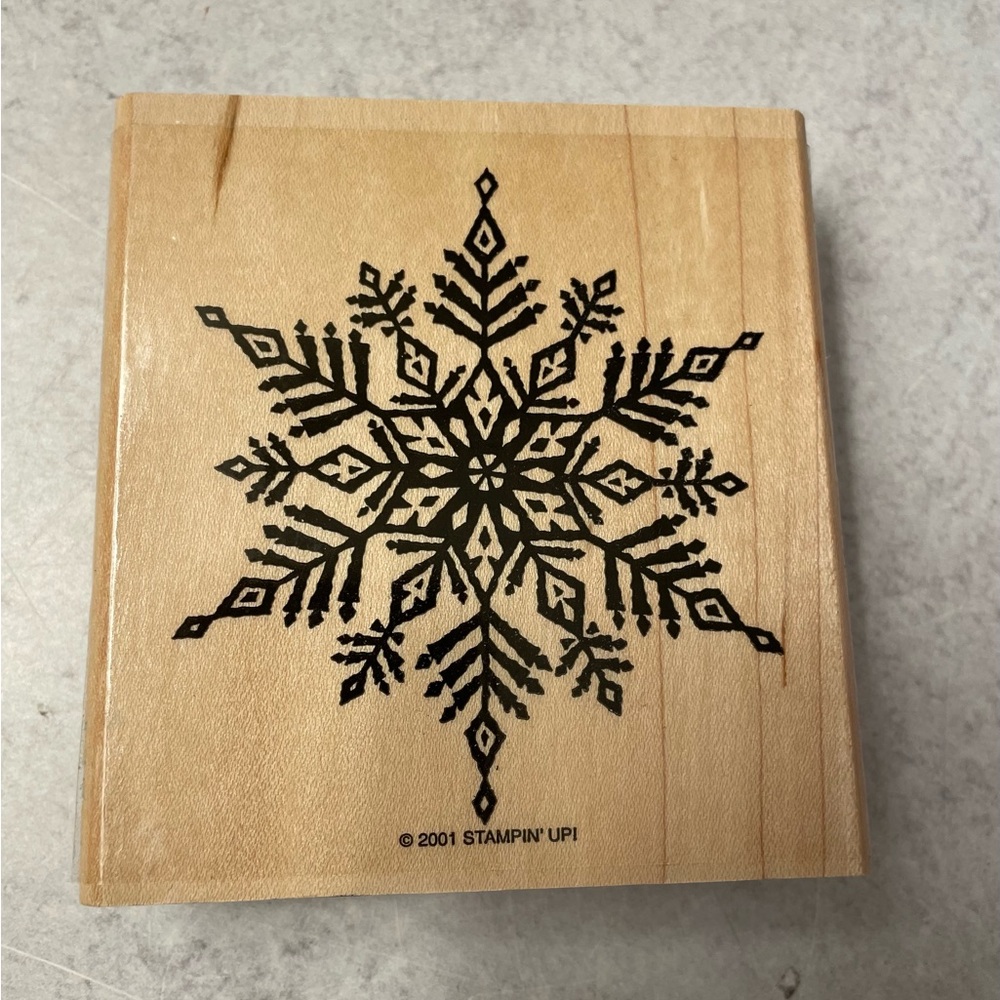 Stampin' Up! Large Snowflake 2001 Christmas Ink Rubber Stamp Wood Never Used